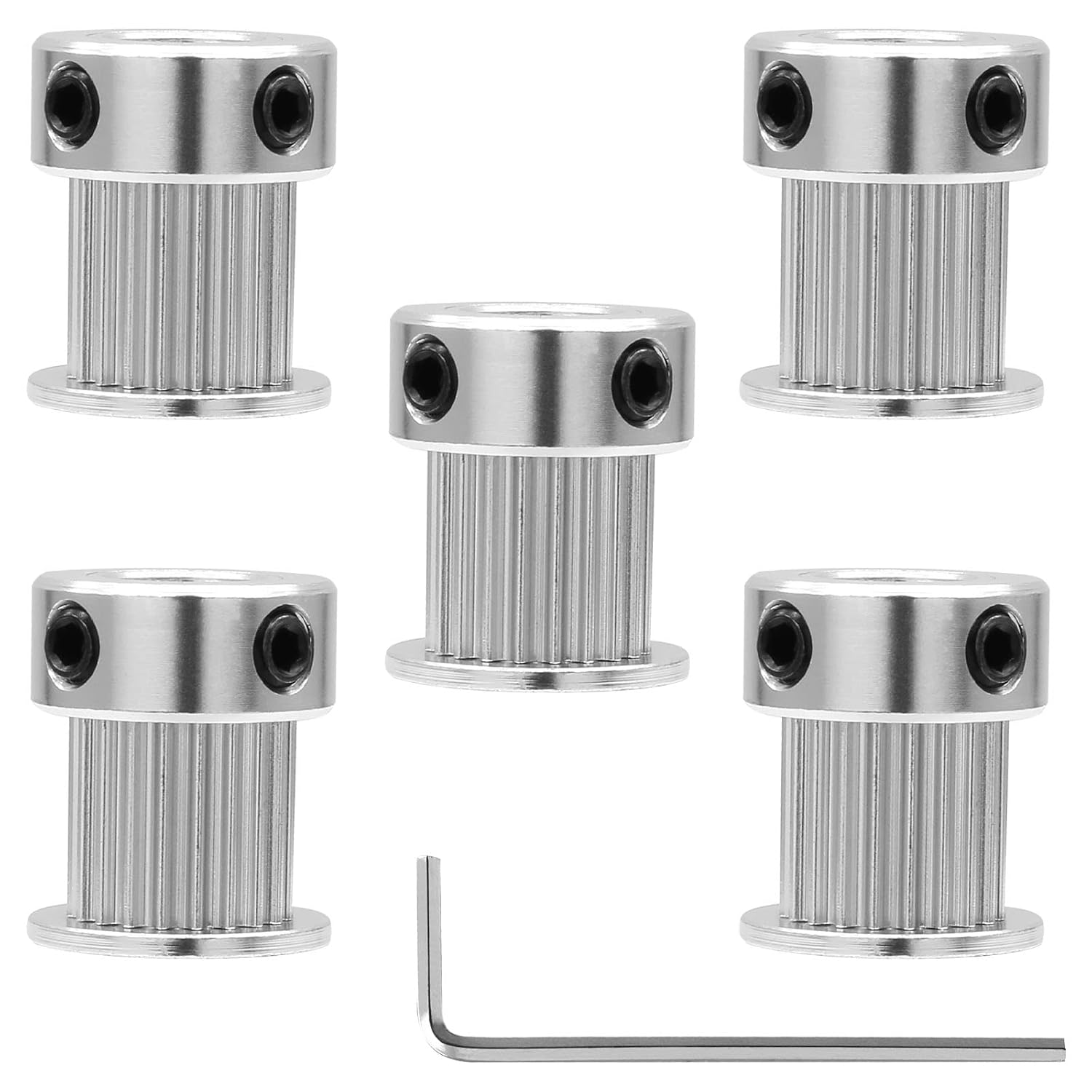 5pcs GT2 Pulley 20 Teeth 8mm Bore Fit 10mm Belt Width, Aluminum Timing Pulley Wheel Synchronous Wheels Gear Part for 3D Printer - Image 2