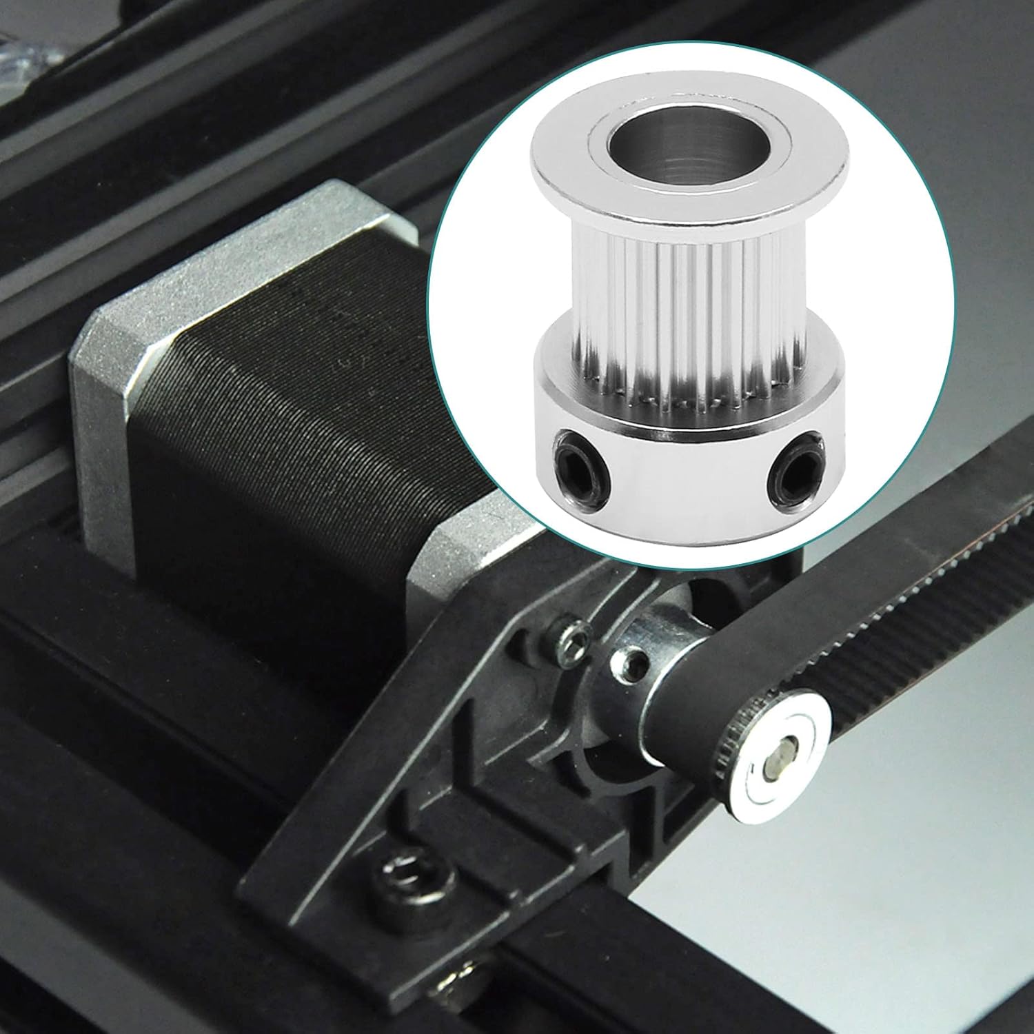 5pcs GT2 Pulley 20 Teeth 8mm Bore Fit 10mm Belt Width, Aluminum Timing Pulley Wheel Synchronous Wheels Gear Part for 3D Printer - Image 7