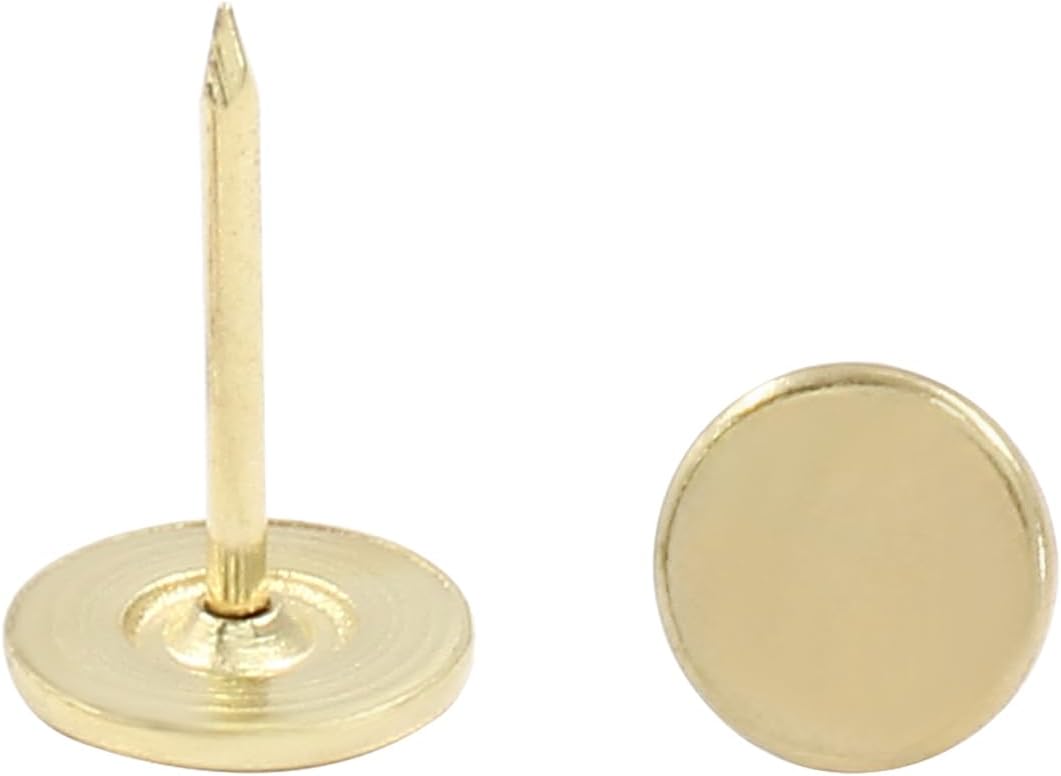 100 PCS 11mm x 17mm Gold Flat Head Thumb Tacks, Upholstery Tacks Pushpin for Furniture Decor - Image 5