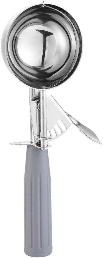 Portion Scoop - #8 (4 oz) - Disher, Large Cookie Scoop, Food Scoops, Muffin Scoops - Portion Control - 18/8 Stainless Steel, Grey Handle - Image 3