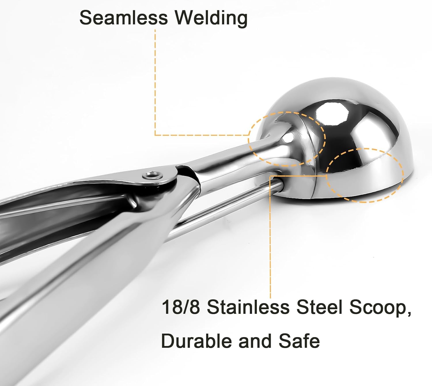 Medium Cookie Scoop, 2 Tbsp / 30ml / 1 oz, Size #40 Cookie Dough Scoop, Cookie Scoops for Baking, 1 25/32 inches / 4.5 CM Ball, 18/8 Stainless Steel, Secondary Polishing - Image 4