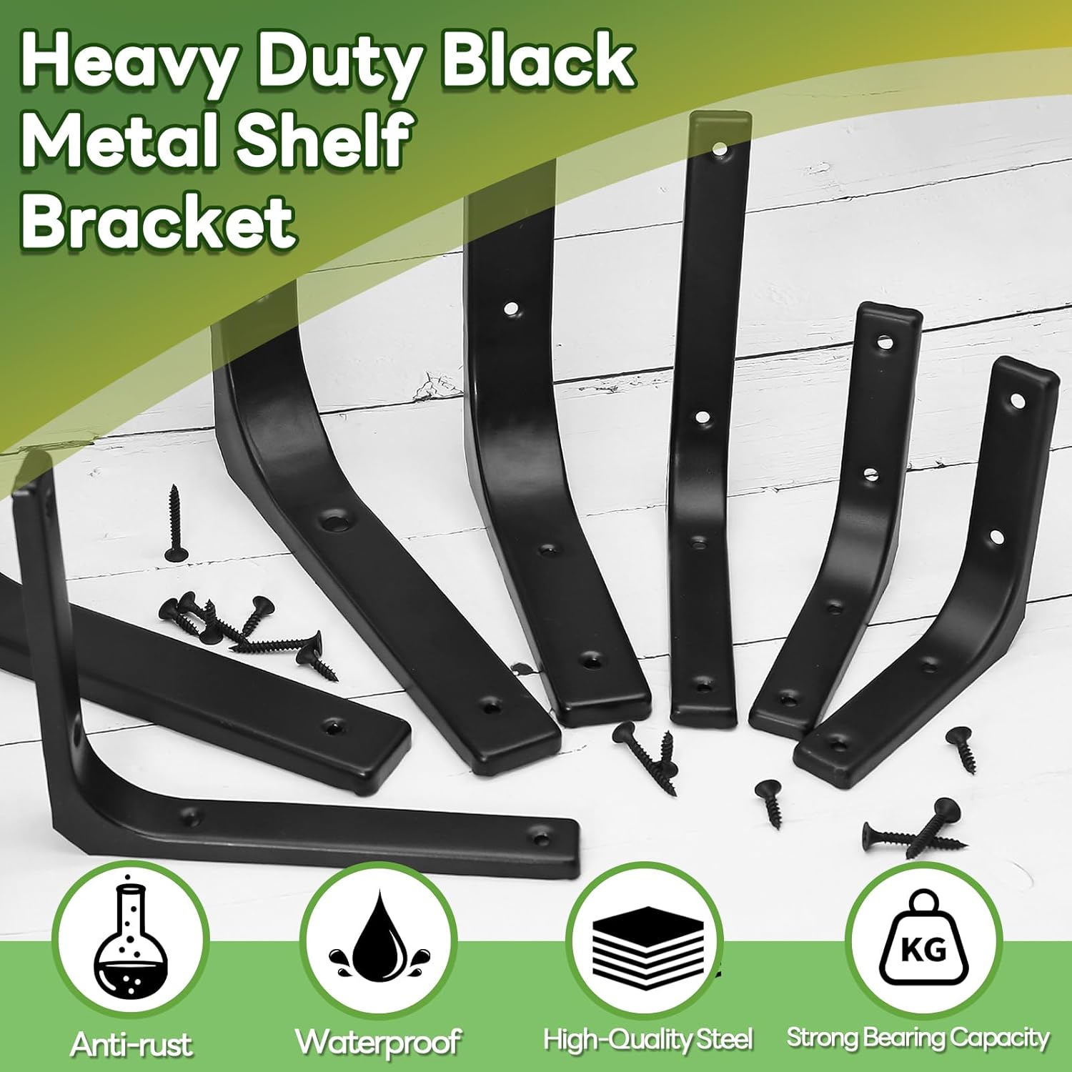 4 Pack Wall Shelf Brackets, 4 x 4 Inch Heavy Duty Shelf Support Bracket, Floating Shelf Bracket L Bracket Corner Brace Support Decorative Joint Angle Bracket, Matte Black - Image 2