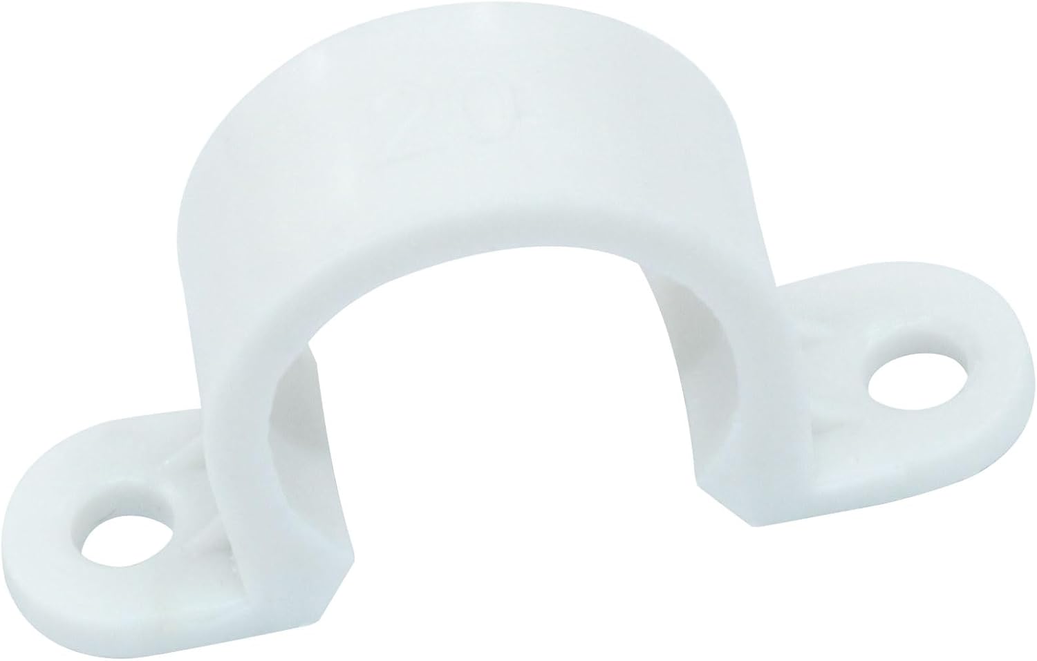 100Pcs 1/2 Inch PVC Pipe Clamps, 2 Hole Pipe Strap Plastic Conduit Clamp Conduit Clips for PVC Pipes Conduit Cables Hose, White - Image 2