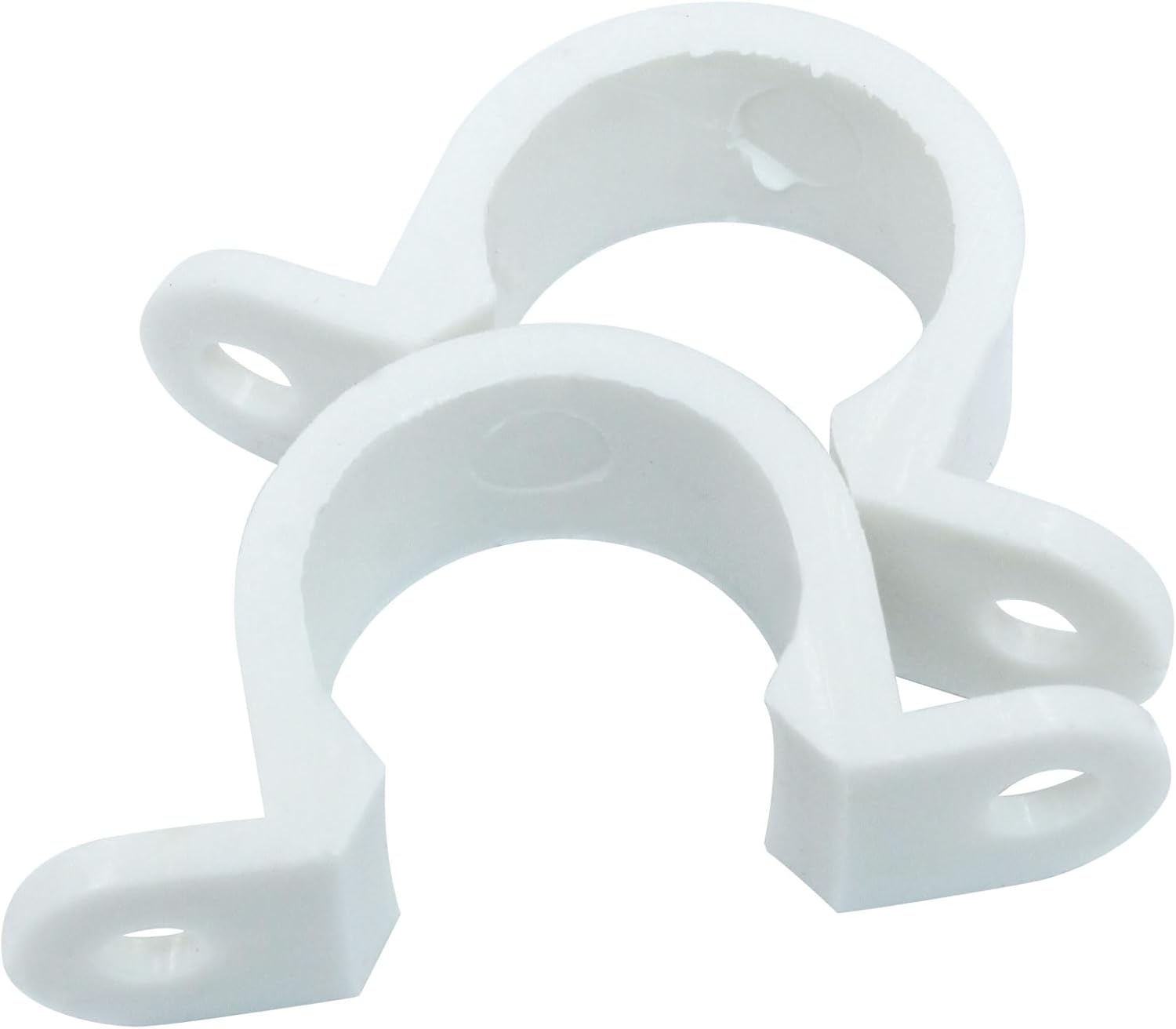100Pcs 1/2 Inch PVC Pipe Clamps, 2 Hole Pipe Strap Plastic Conduit Clamp Conduit Clips for PVC Pipes Conduit Cables Hose, White - Image 5