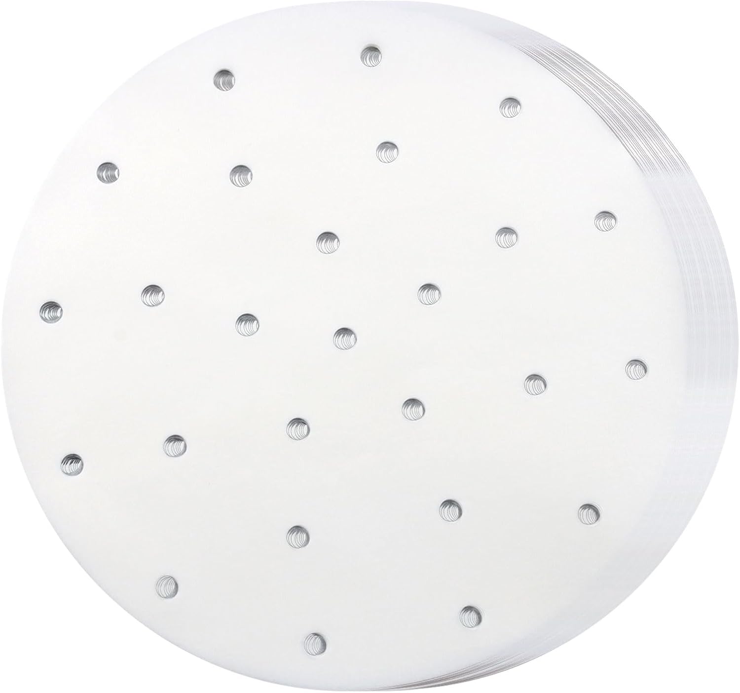 200 Pack Round Air Fryer Parchment Paper, 5 Inch Disposable Dumpling Steam Paper Perforated Bamboo Steamer Liners, Air Fryer Liner for Airfryer, Steaming Basket and Mores - Image 1