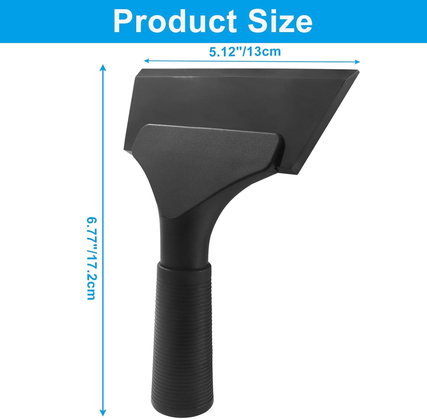 Small Squeegee 5 inch Rubber Window Tint Windshield Scraper, Non-Slip Handle Glass Cleaner for Car Glass Mirror Shower Door/Bathroom Cleaning(Pure Black, 1 Pack) - Image 3