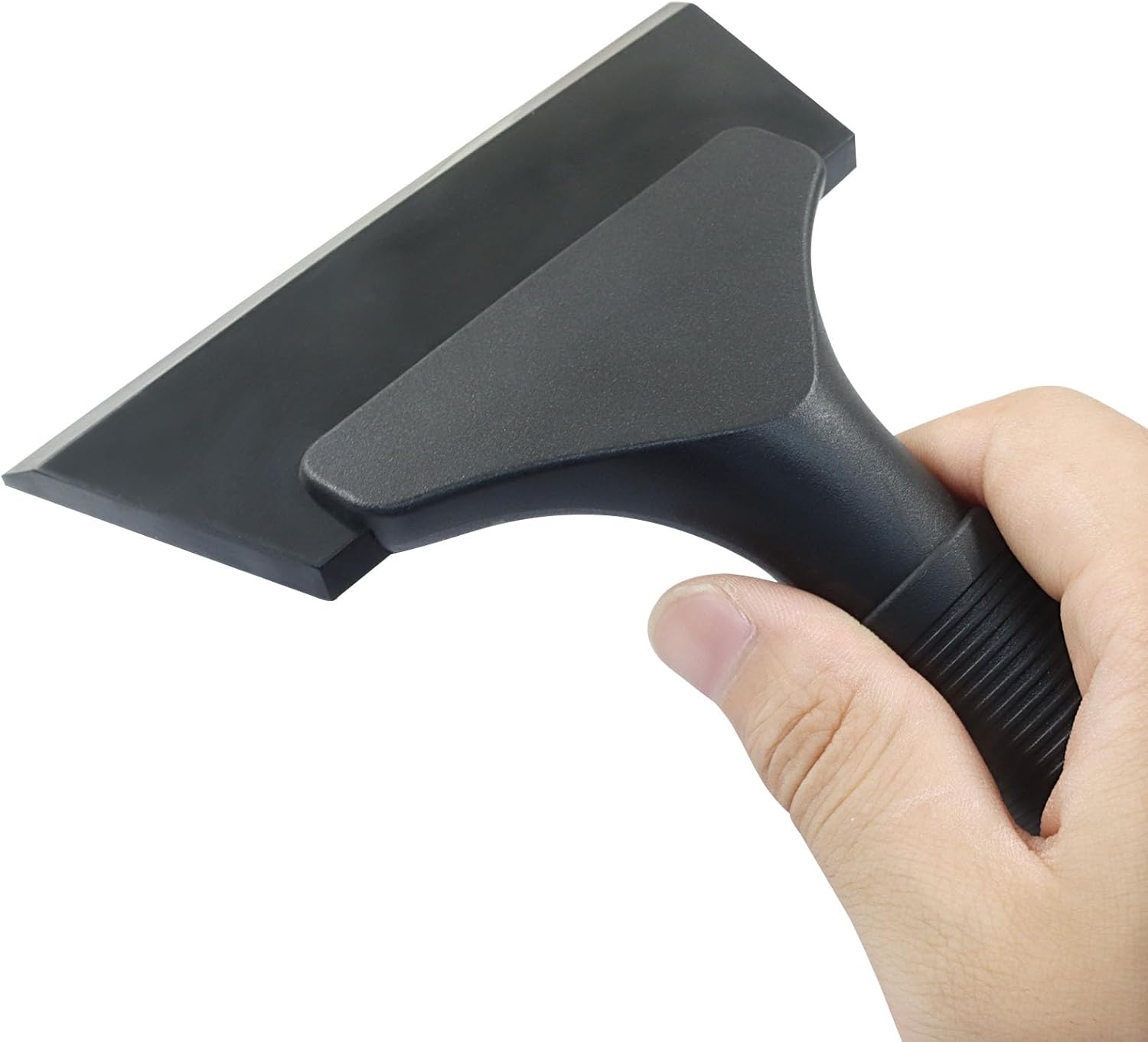Small Squeegee 5 inch Rubber Window Tint Windshield Scraper, Non-Slip Handle Glass Cleaner for Car Glass Mirror Shower Door/Bathroom Cleaning(Pure Black, 1 Pack) - Image 5