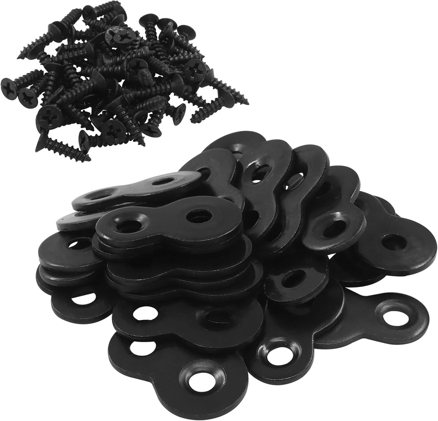 30 Pack Heavy Duty Figure 8 Fastener Clips, Solid Steel Fasteners Screws Heavy Duty Clips, Durable Table Top Connector for Desk Assembly/DIY Enthusiasts/Home(Black) - Image 2