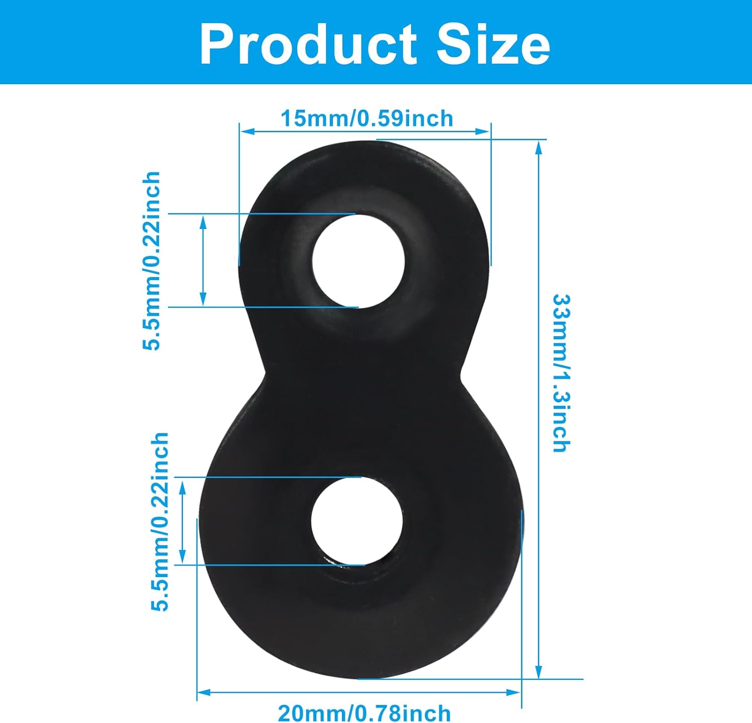 30 Pack Heavy Duty Figure 8 Fastener Clips, Solid Steel Fasteners Screws Heavy Duty Clips, Durable Table Top Connector for Desk Assembly/DIY Enthusiasts/Home(Black) - Image 3