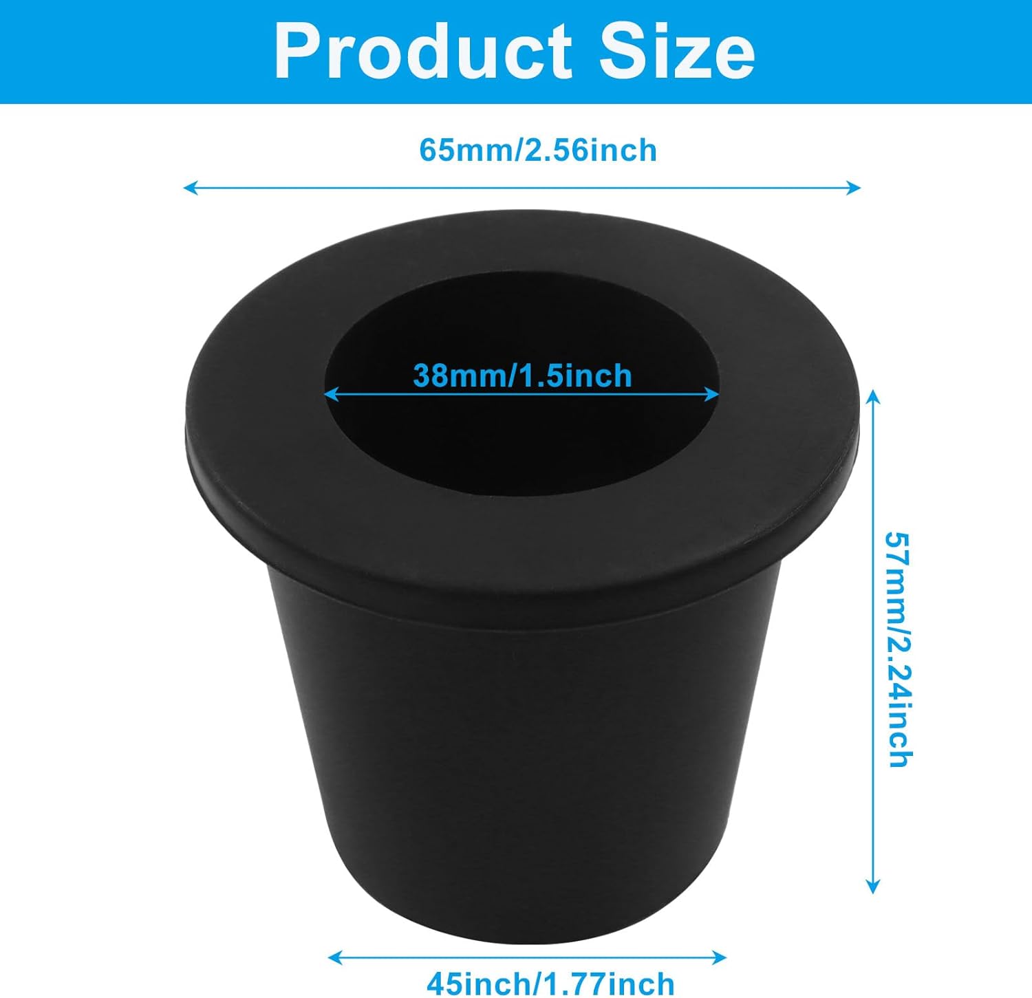 2 Pack Umbrella Hole Plug Holder, Clear Cone Wedge Stabilizer Sleeve Umbrella Adapter, 1.5in 38mm Versatile Patio Table Accessories for Outdoor Beach Picnic/Yard Patio Users(Black) - Image 3