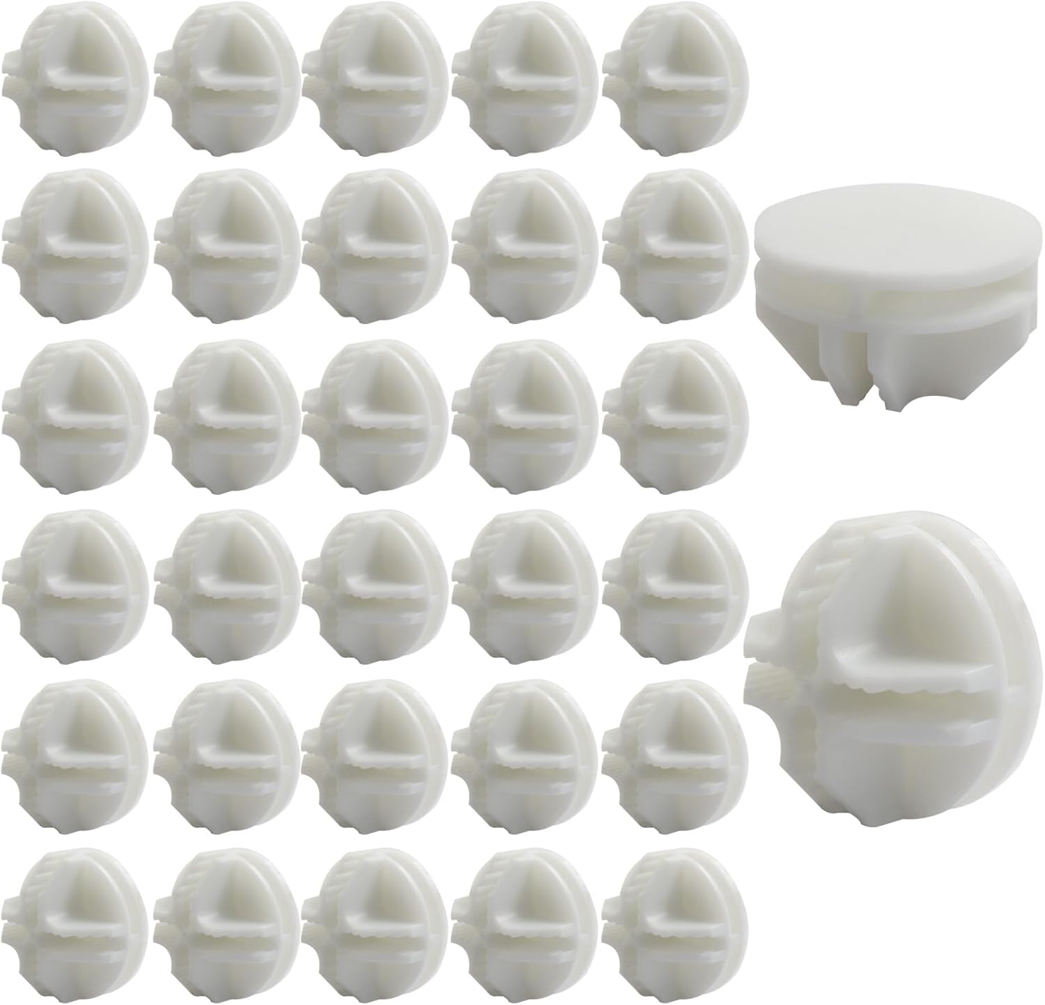 32 Pack White Plastic Cube Connectors, Wire Grid Cube ABS Connectors Modular Closet Storage Organizer, DIY Wire Shelves for Home/Office - Image 1