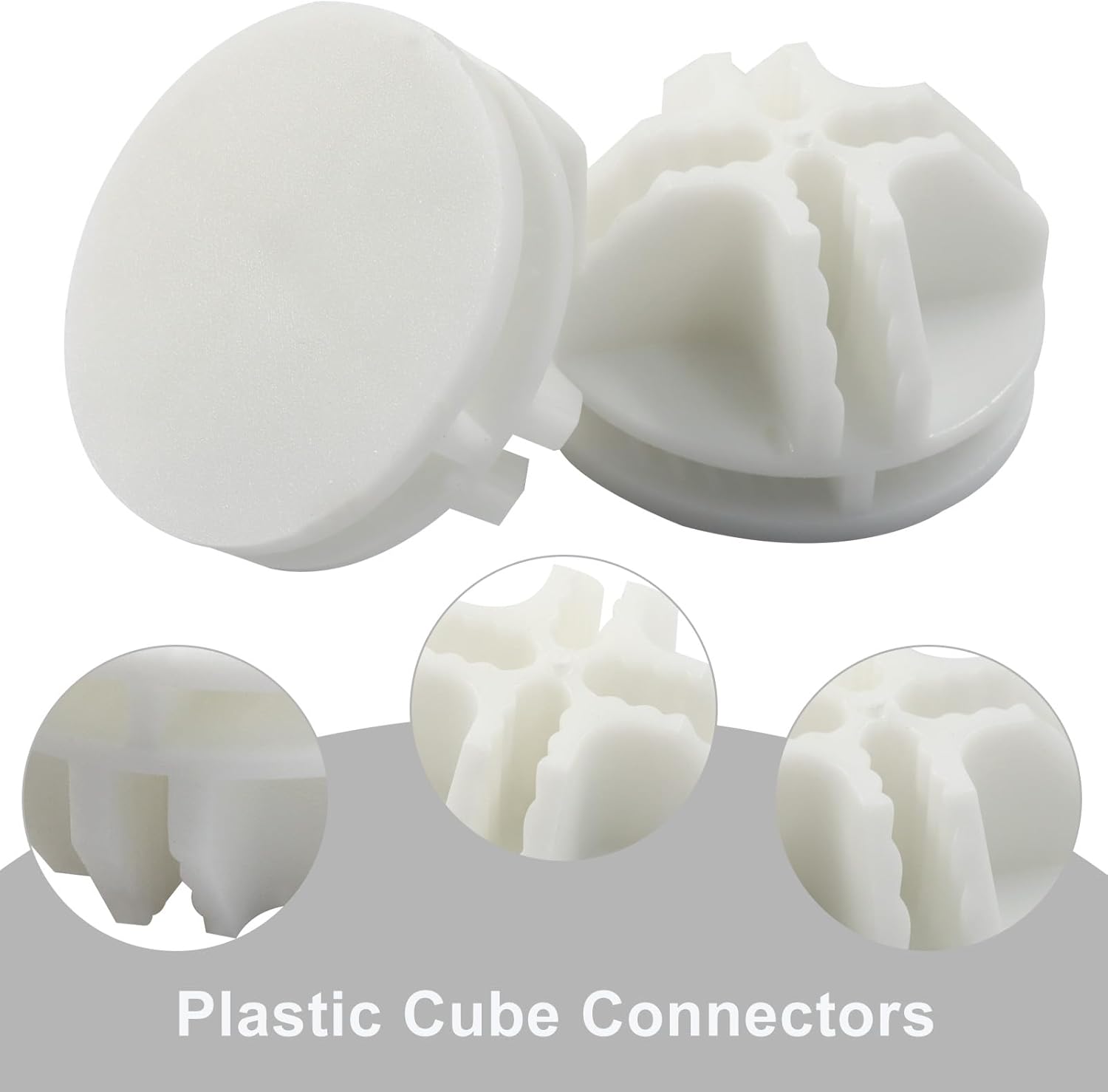 32 Pack White Plastic Cube Connectors, Wire Grid Cube ABS Connectors Modular Closet Storage Organizer, DIY Wire Shelves for Home/Office - Image 5