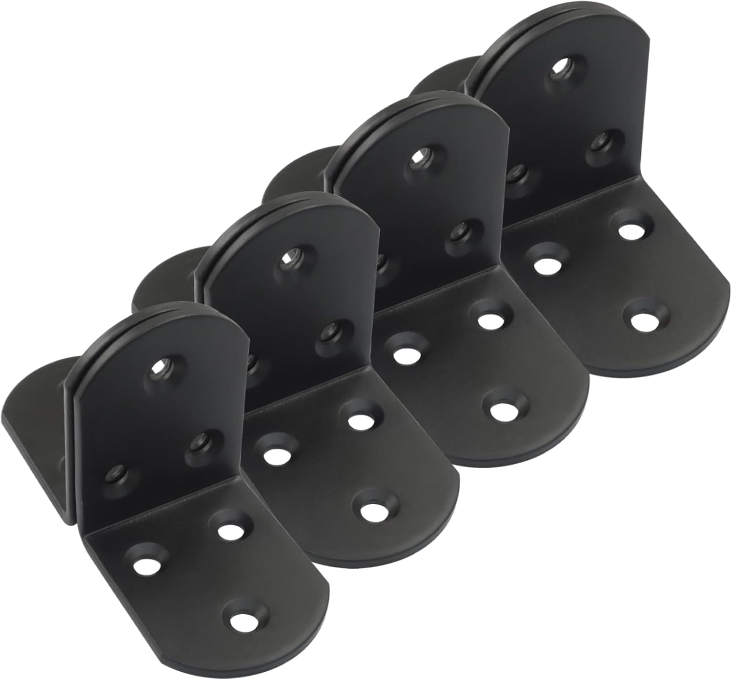 4 Pack Heavy Duty Floating Shelf Bracket, 1.97x1.97x1.5in, Stainless Steel Corner Brace 90 Degree, Durable Angle L Brackets for Furniture/Beds, Sofas, Tables, and Chairs, 50mm x 50mm, Black - Image 3