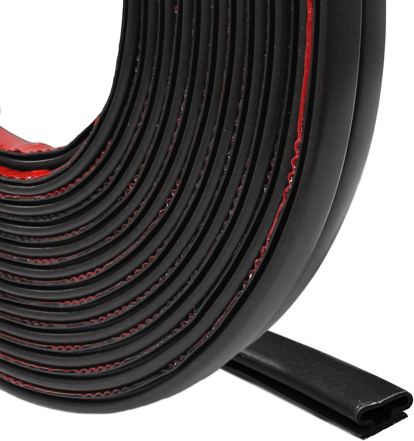 40 FT Rubber Weather Stripping Door Seal Strip Self-Adhesive D-Shape Door Weatherstripping Sealers for Doors Windows, Easy Cut to Size, Black - Image 1