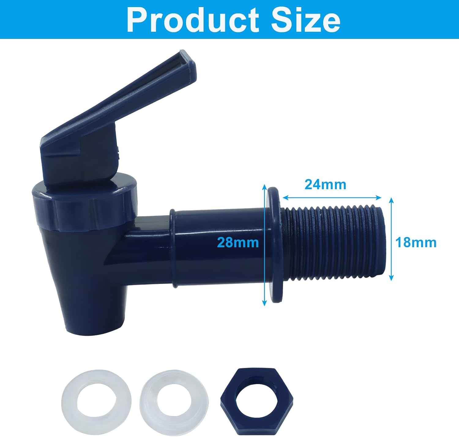 4 Pcs Replacement Cooler Faucet, BPA Free Water Dispenser Tap Reusable Spigot Spout, Beverage Lever Pour Dispenser Valve for Water Jug/Ceramic Crock(Dark Blue) - Image 3