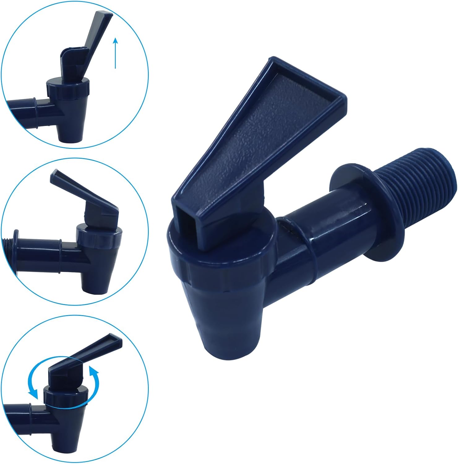 4 Pcs Replacement Cooler Faucet, BPA Free Water Dispenser Tap Reusable Spigot Spout, Beverage Lever Pour Dispenser Valve for Water Jug/Ceramic Crock(Dark Blue) - Image 5