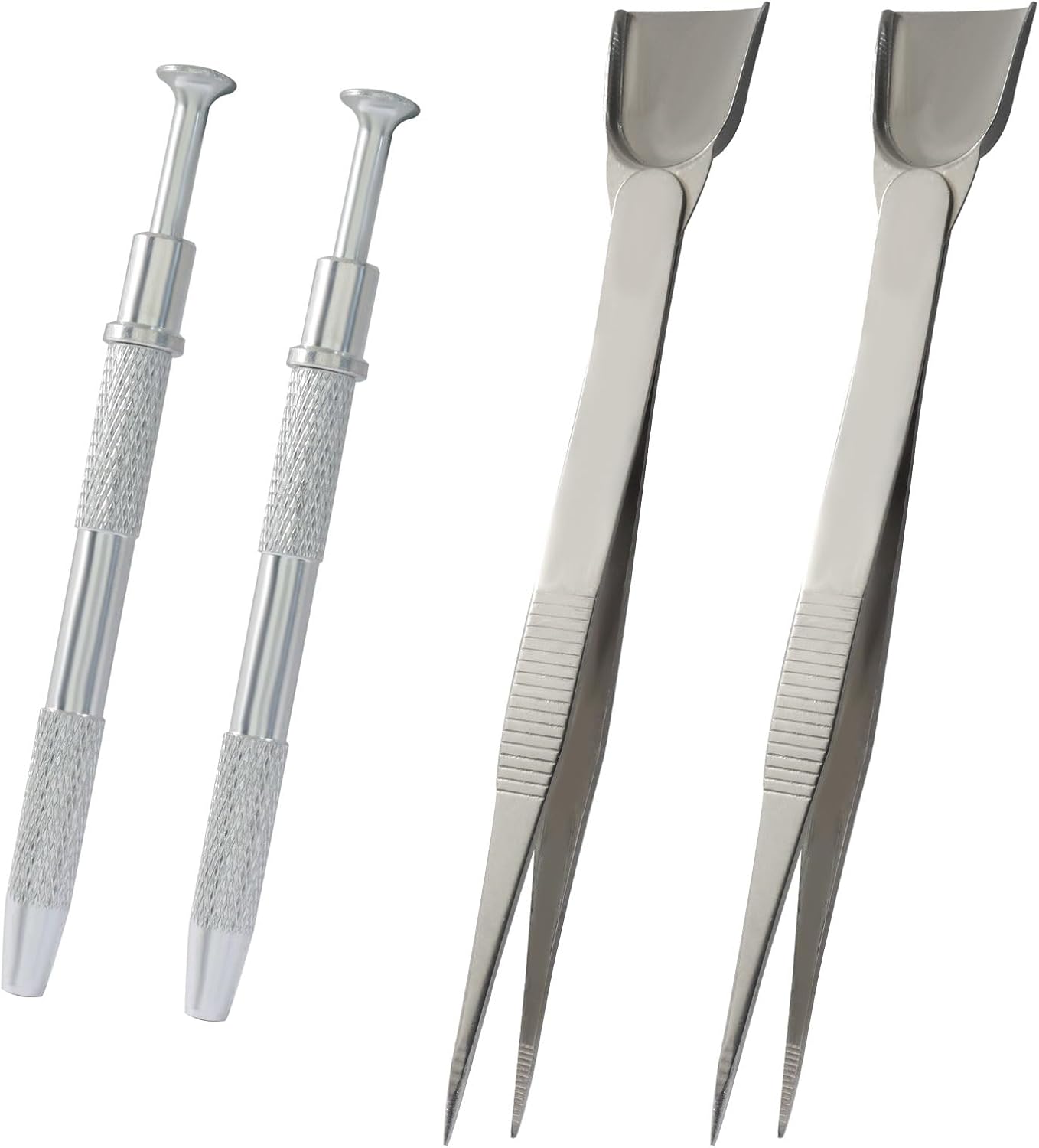 4 Pack Aluminum Alloy Cake Decorating Tools Set, Pearl Sprinkles Pen Pearl Grabber 4 Claws Stainless Steel Cake Tweezers, Pearl Sprinkle Spoon with Shovel Head for Cake Decorating/Bakers - Image 3