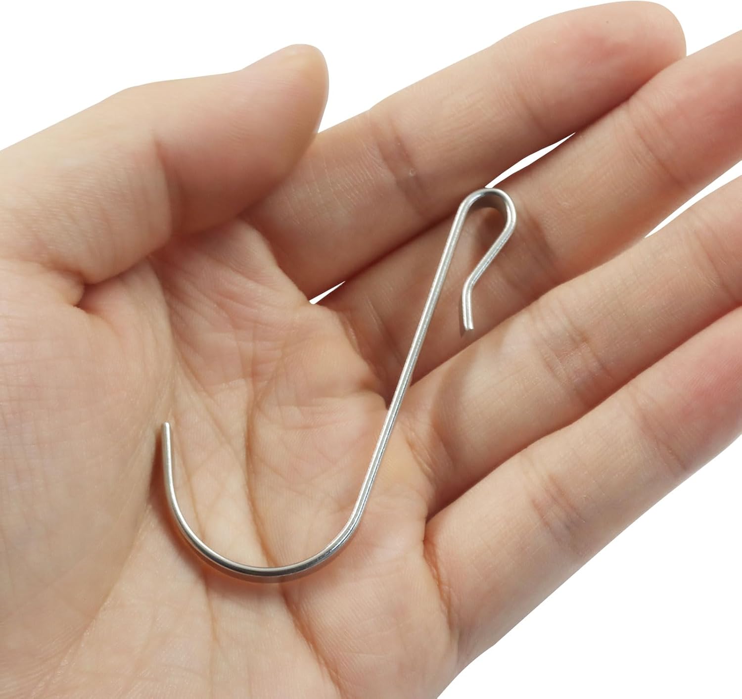 20 Pack J Shaped Clip-on Hook, Stainless Steel Wire Rack Clip-on Hanger, Hanging Sink Grid Shelf for Kitchen/Bedroom/Office (Silver) - Image 2