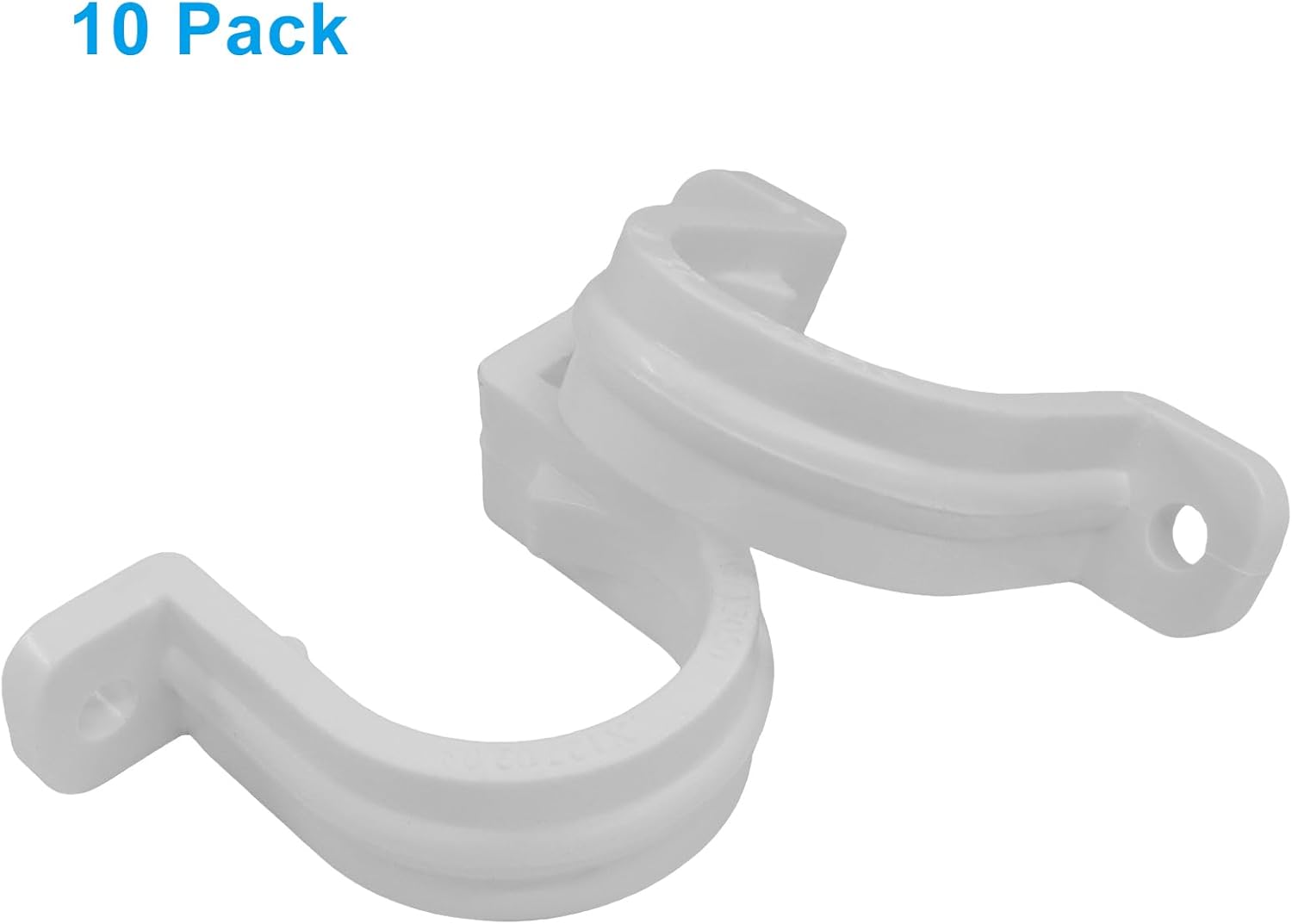 10 Sets SCH 3/4 Inch (25MM) Conduit Pipe Clamps, Non-Metallic PVC Pipe Clips Two Hole Plastic clips for Electrical Installation/Contractors - Image 3