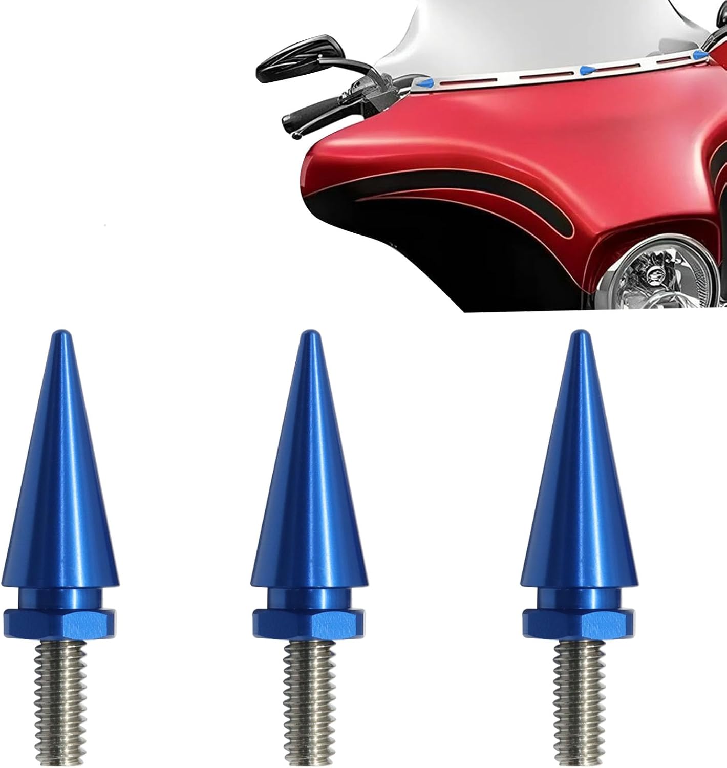Windshield Bolts Blue Fairing Bolts, Windscreen Screws Kit Compatible for Street Glide, Electra Glide, Ultra Classic, Ultra Limited, Tri Glide Models - Image 5
