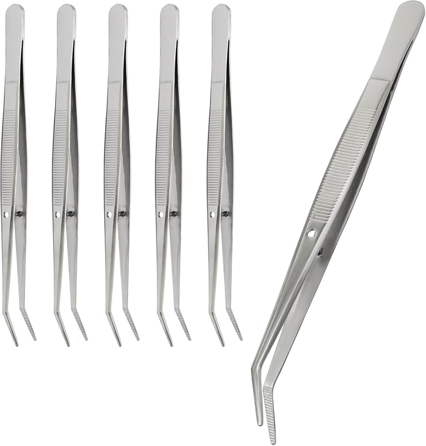 6 Pcs Stainless Steel Tweezers, 6