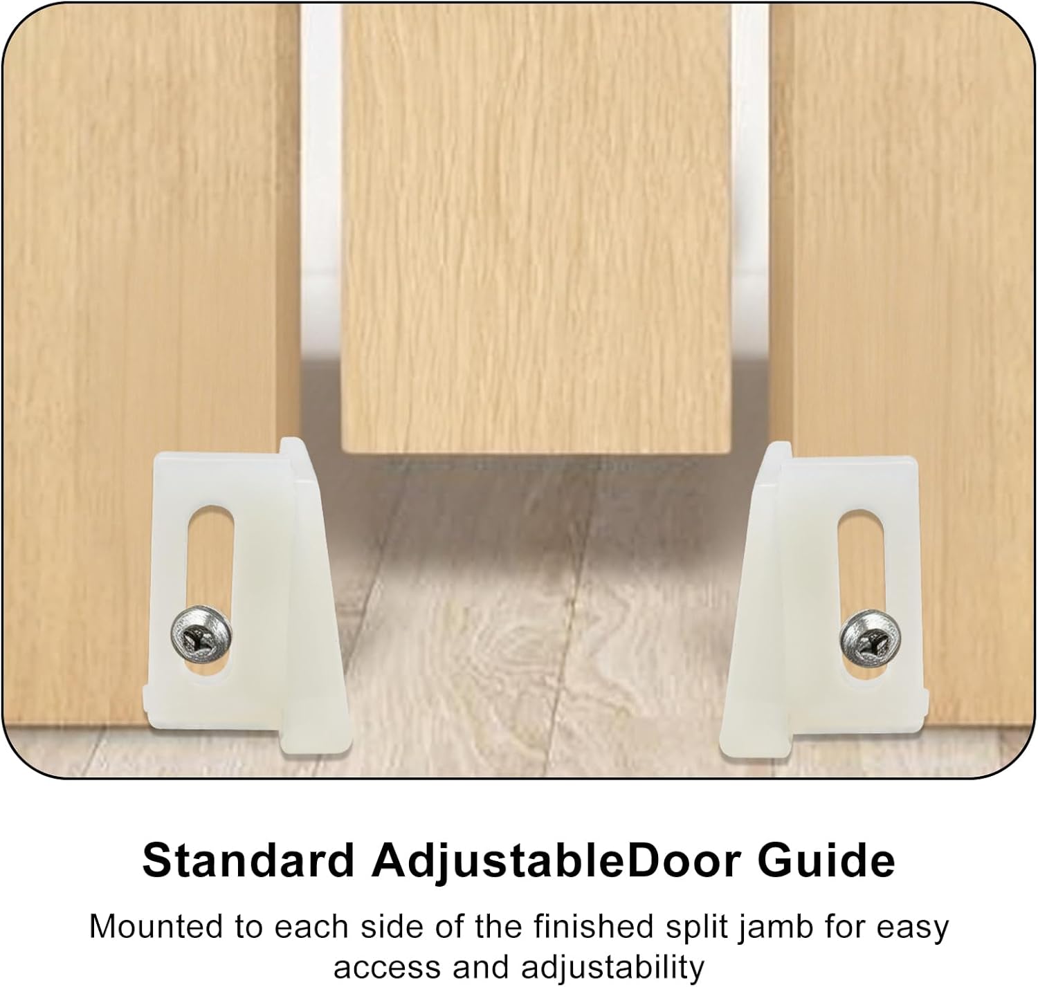 10 Pack Pocket Door Guide Bottom, Jamb Mounted Sliding Door Guides Replacement Kit with Screws (1.125 Inch, White) - Image 5