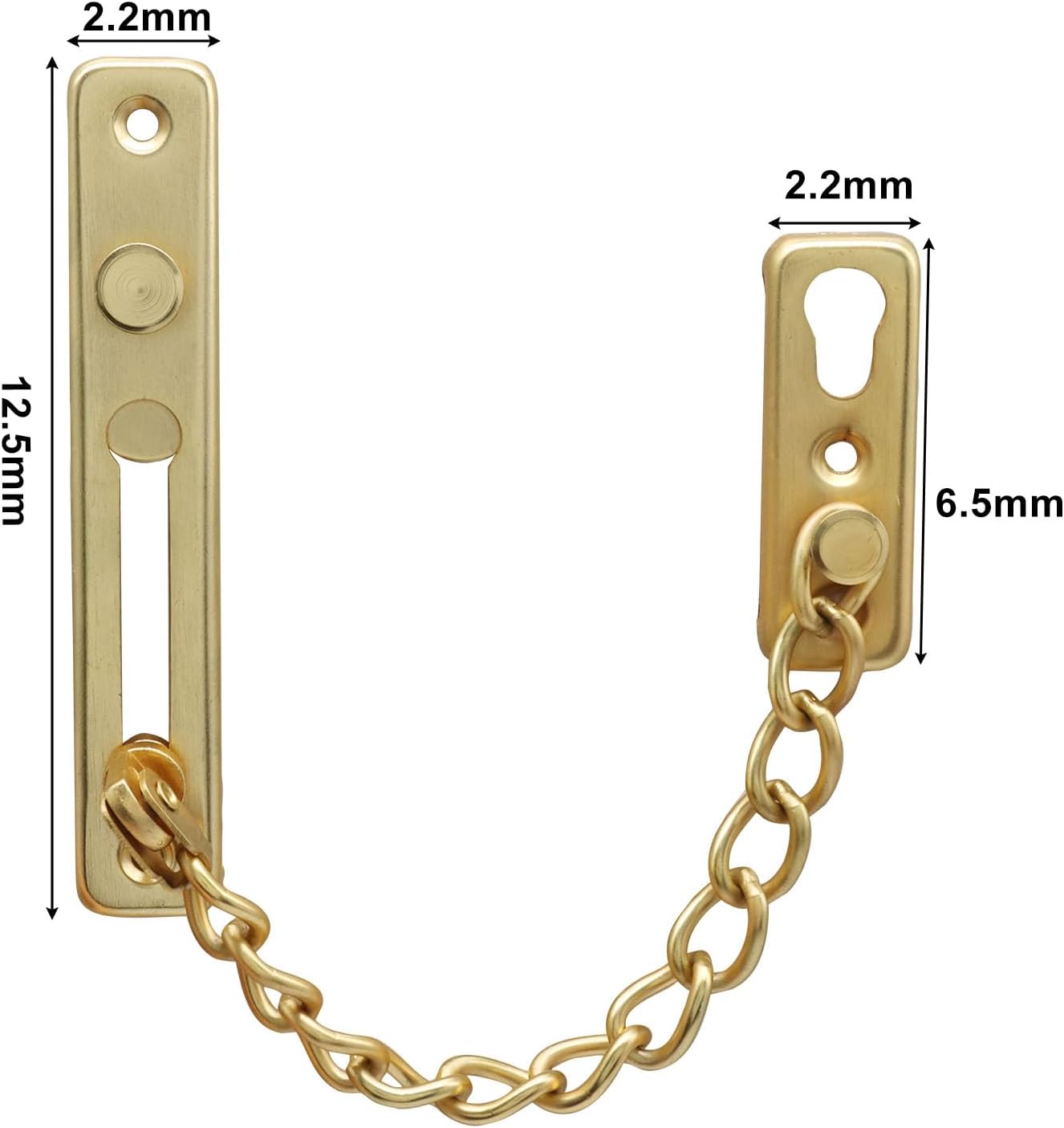 Heavy Duty Door Chain Lock with Mounting Screws, Stainless Steel Door Chain Guard for Front Doors, Pet Safe (Gold, 1 Pack) - Image 3