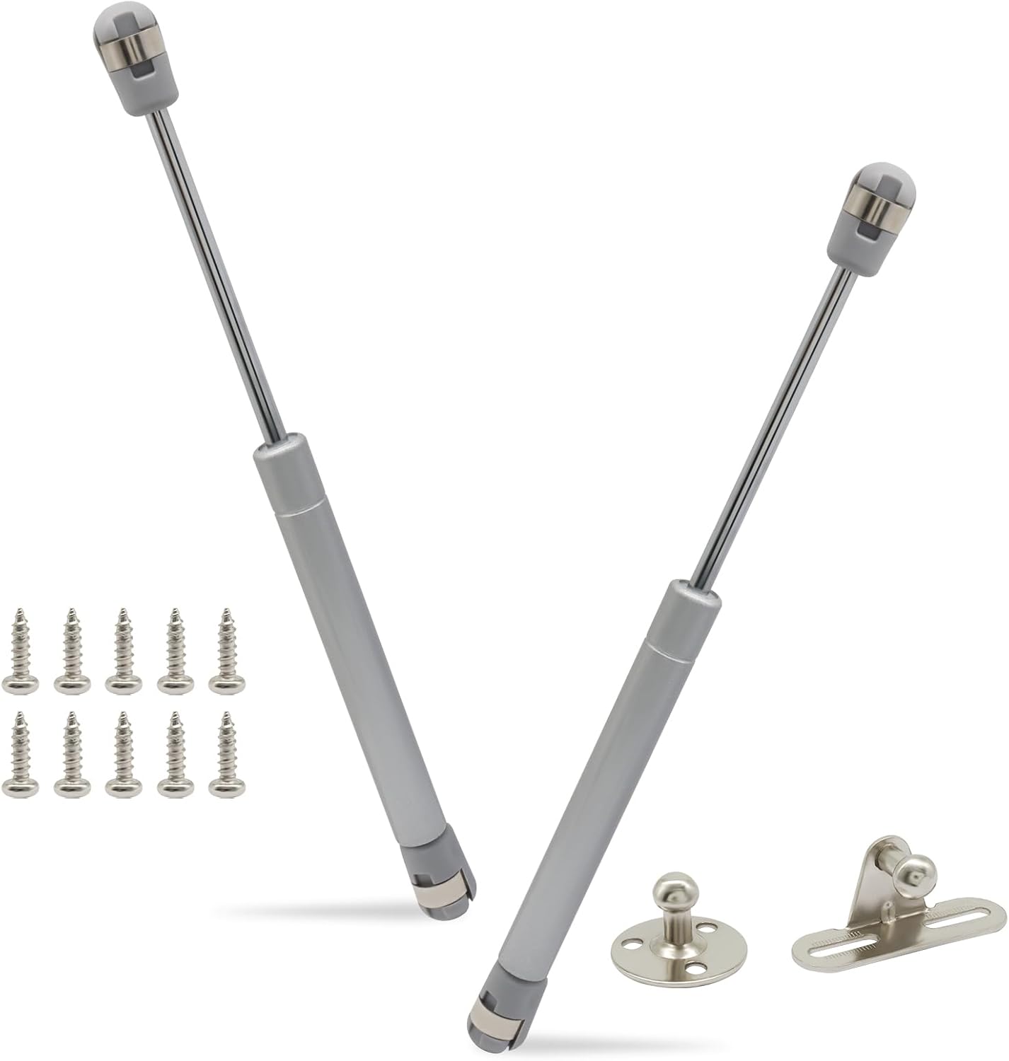 2 Pack 10 Inch Gas Struts, Silver 22LB Gas Spring Lift Support Strut for Truck Tool Box Lid RV Cabinet Door Boat Hatch - Image 1