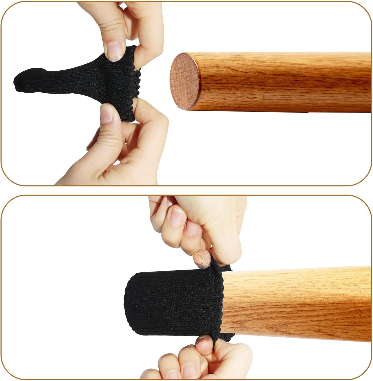 24 PCS Furniture Leg Socks Chair Legs Protectors, Black Thicken Knitted Chair Socks Stretchable Furniture Leg Floor Protectors for Round and Square Chair Legs - Image 5