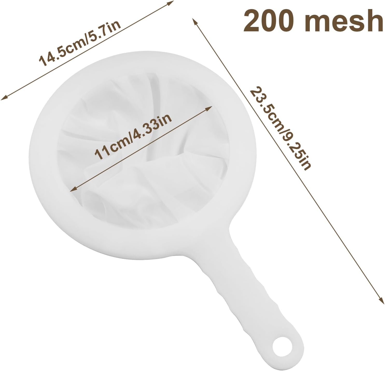 1 Pcs Fine Nylon Mesh Strainers 200 Mesh Fine Filter Spoon 5.7