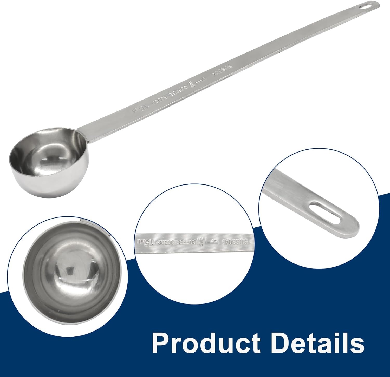 1 Tablespoon Coffee Scoop,Extra Long Handle Measuring Spoon Stainless Steel Scooper, Single Individual Measure Scoop for Ground Coffee(1 Pack, 15 ml) - Image 4