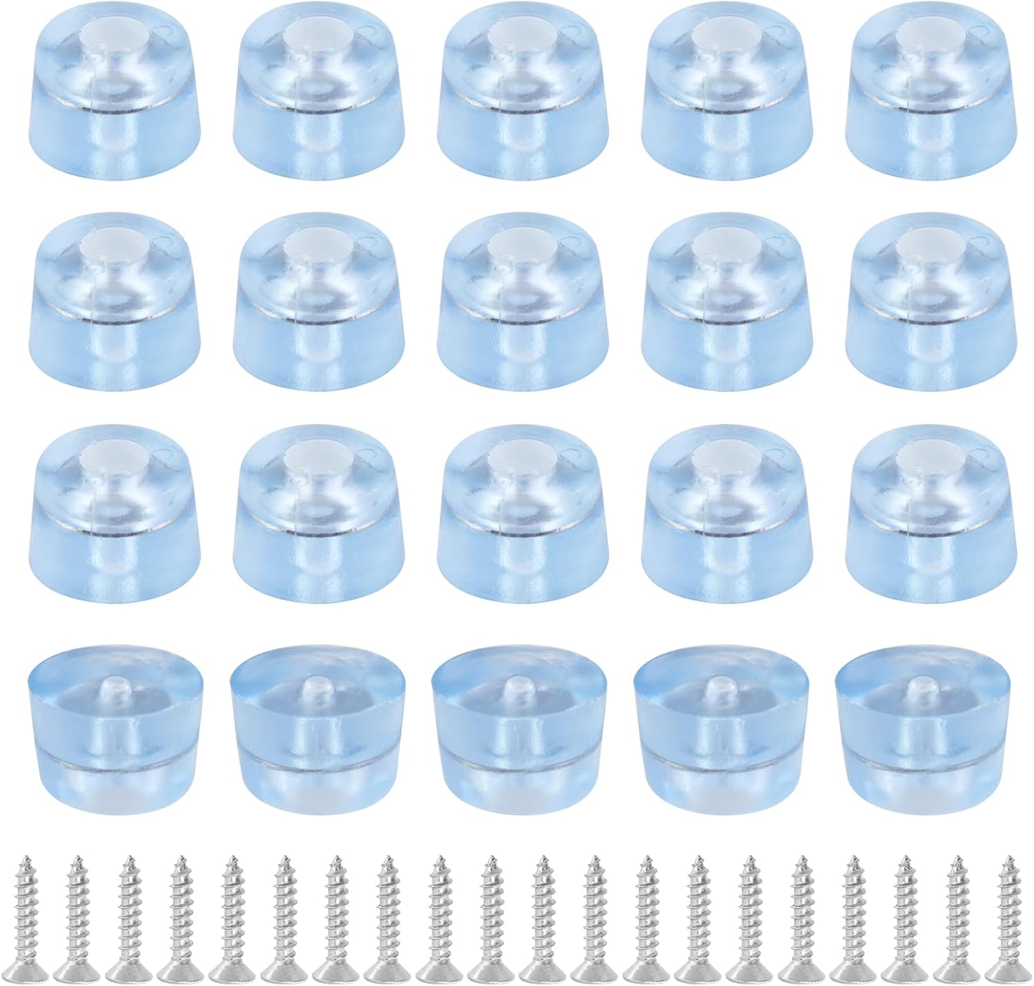 Transparent Screw Feet Rubber Pads Non Slip Non Skid Feet Pad for Furniture -Pack of 20 - Image 1