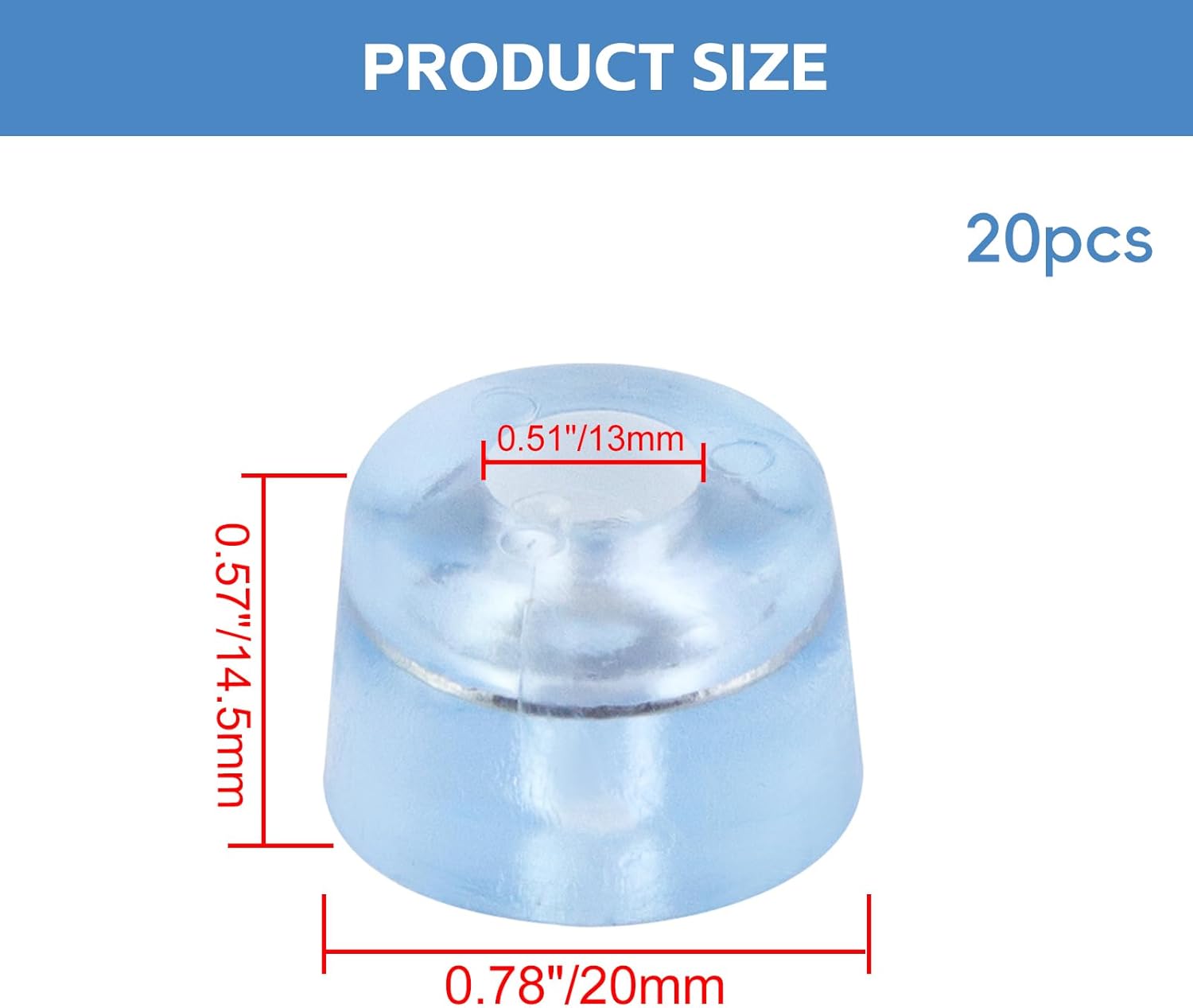 Transparent Screw Feet Rubber Pads Non Slip Non Skid Feet Pad for Furniture -Pack of 20 - Image 2