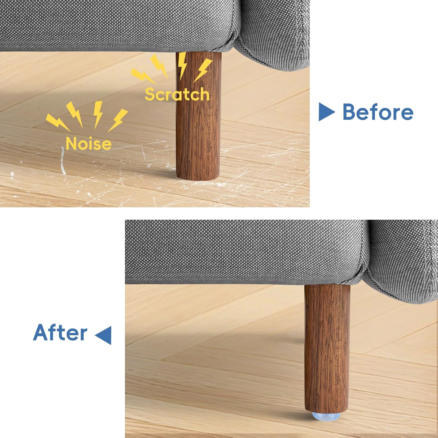 Transparent Screw Feet Rubber Pads Non Slip Non Skid Feet Pad for Furniture -Pack of 20 - Image 3