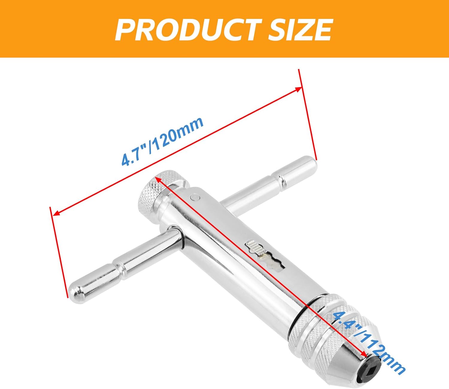 Ratchet Tap Wrench Adjustable T-Handle Tap Wrench Capacity Range M5-M12 - Image 2