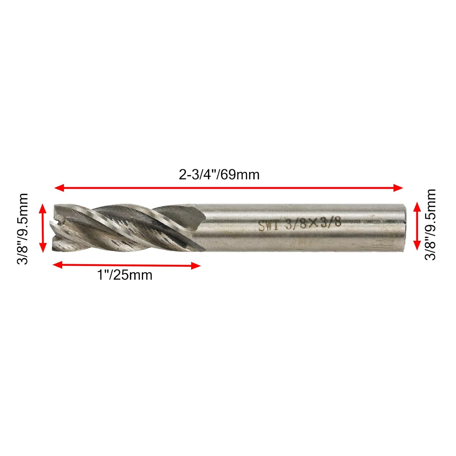 Square End Mill 3/8