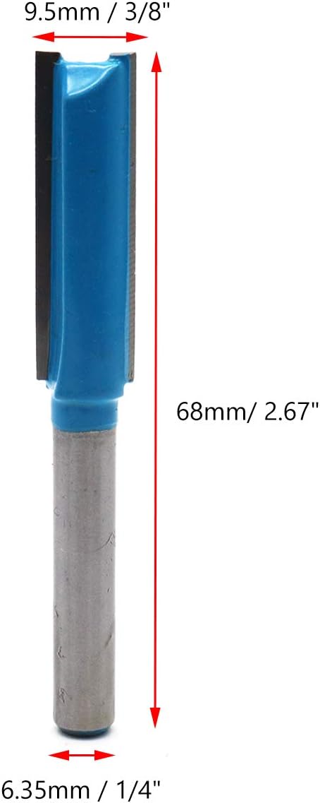 Straight Router Bit Double Flutes for Woodworking 1/4