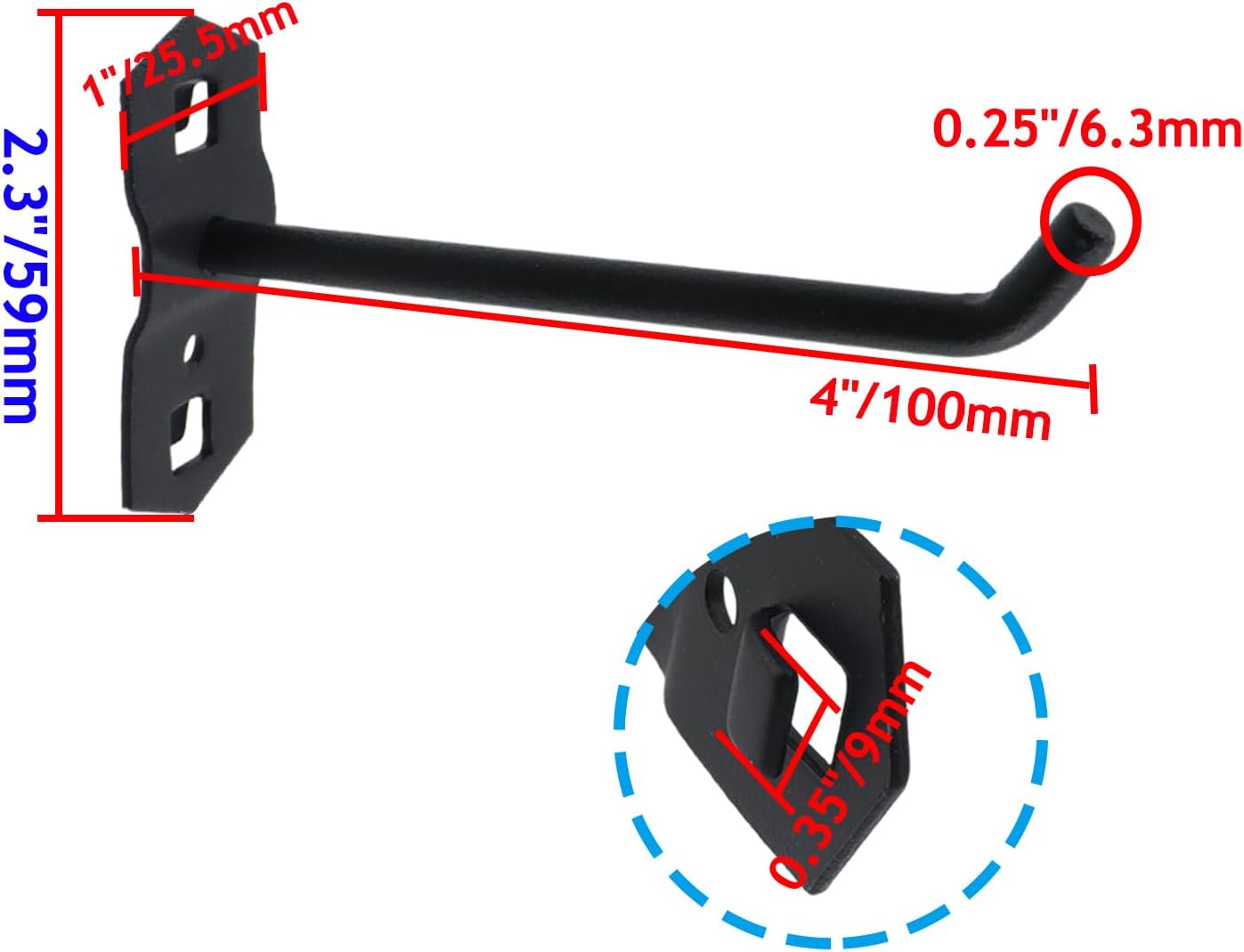 Pegboard Hooks Heavy Duty Metal Steel 3/8