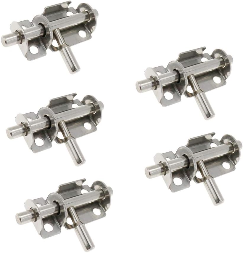 Slide Bolt Latch Stainless Steel Security Guard Door Latch -Pack of 5 - Image 1