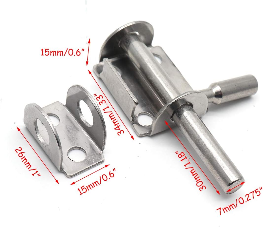 Slide Bolt Latch Stainless Steel Security Guard Door Latch -Pack of 5 - Image 2