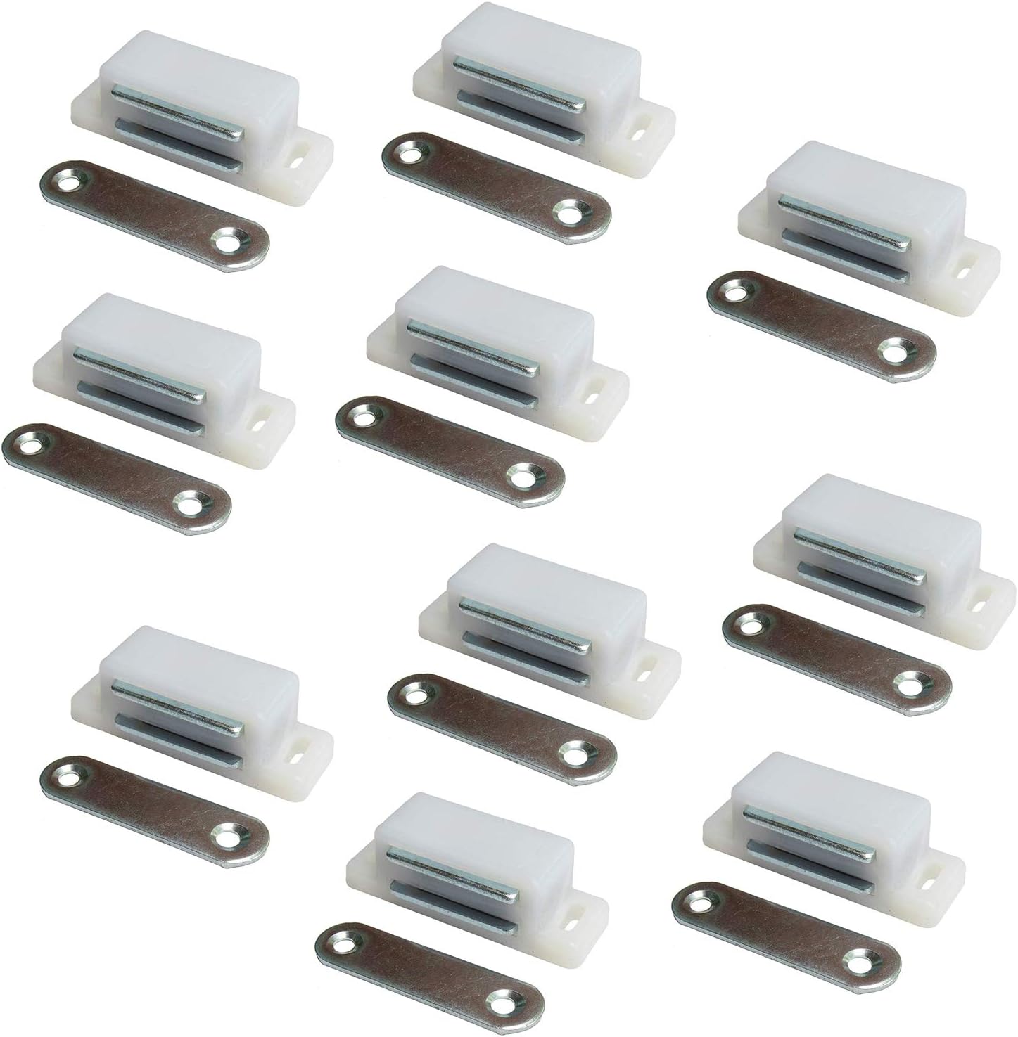 Magnetic Door Catch Latches for Cabinet Doors, Cupboards, Drawers & Shutters -Pack of 10 - Image 1