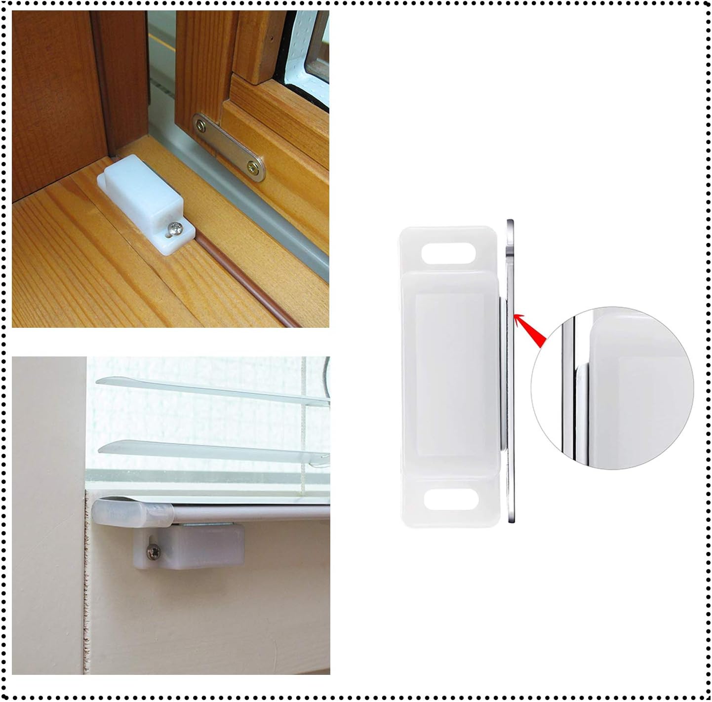 Magnetic Door Catch Latches for Cabinet Doors, Cupboards, Drawers & Shutters -Pack of 10 - Image 3