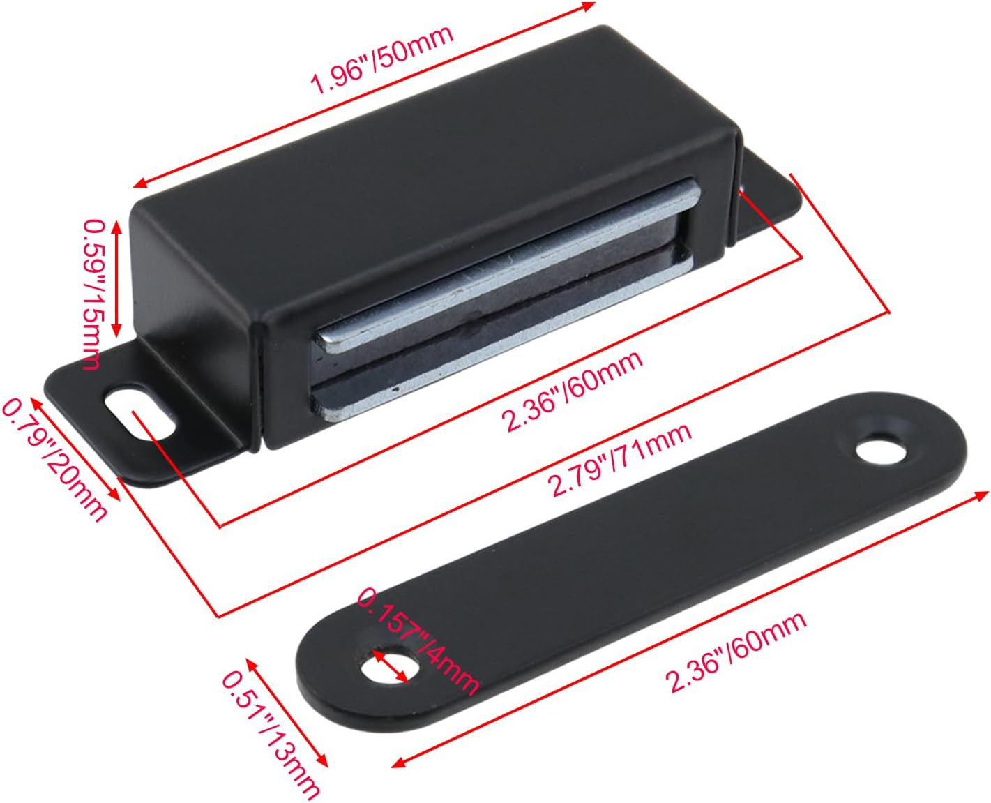 Magnetic Cabinet Door Catch 55 lbs Stainless Steel Magnets Closet Catches for Kitchen Bathroom Cupboard Wardrobe Drawer Latch 2.8