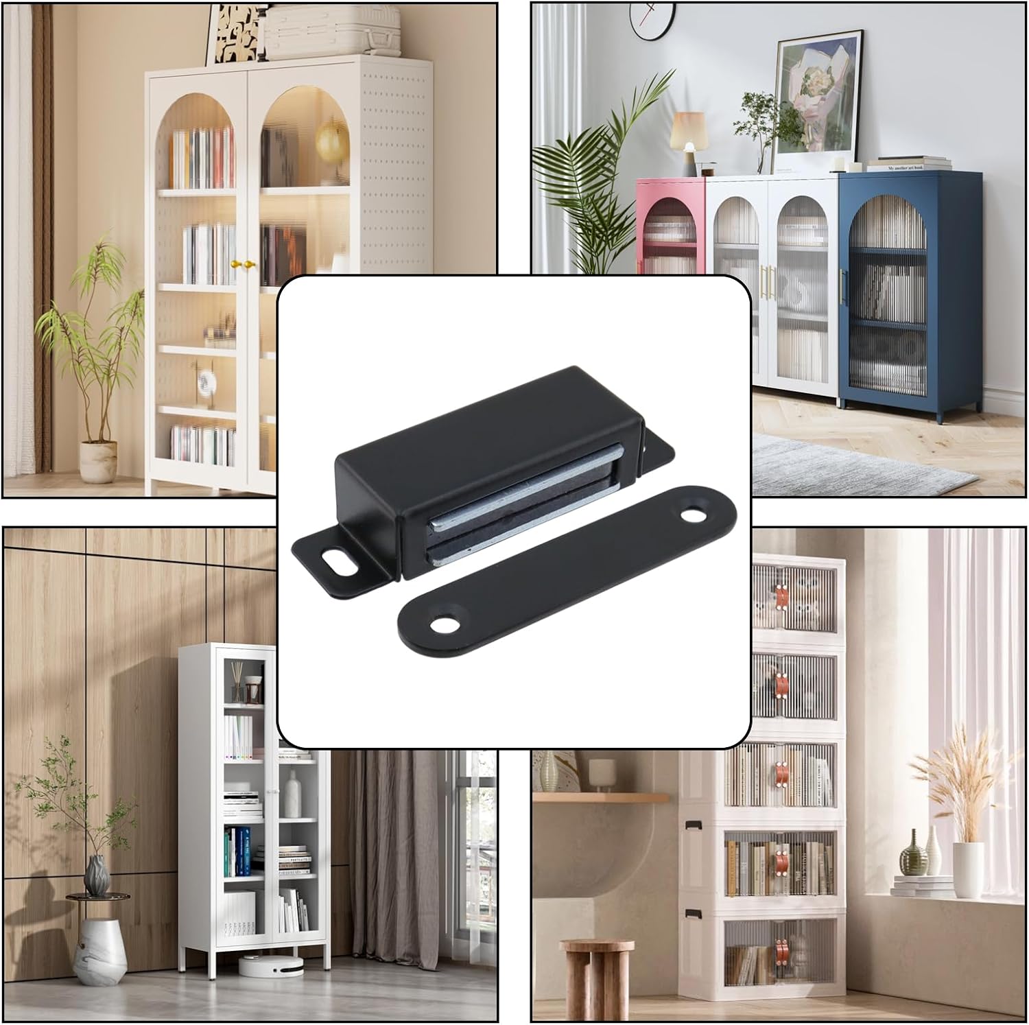 Magnetic Cabinet Door Catch 55 lbs Stainless Steel Magnets Closet Catches for Kitchen Bathroom Cupboard Wardrobe Drawer Latch 2.8