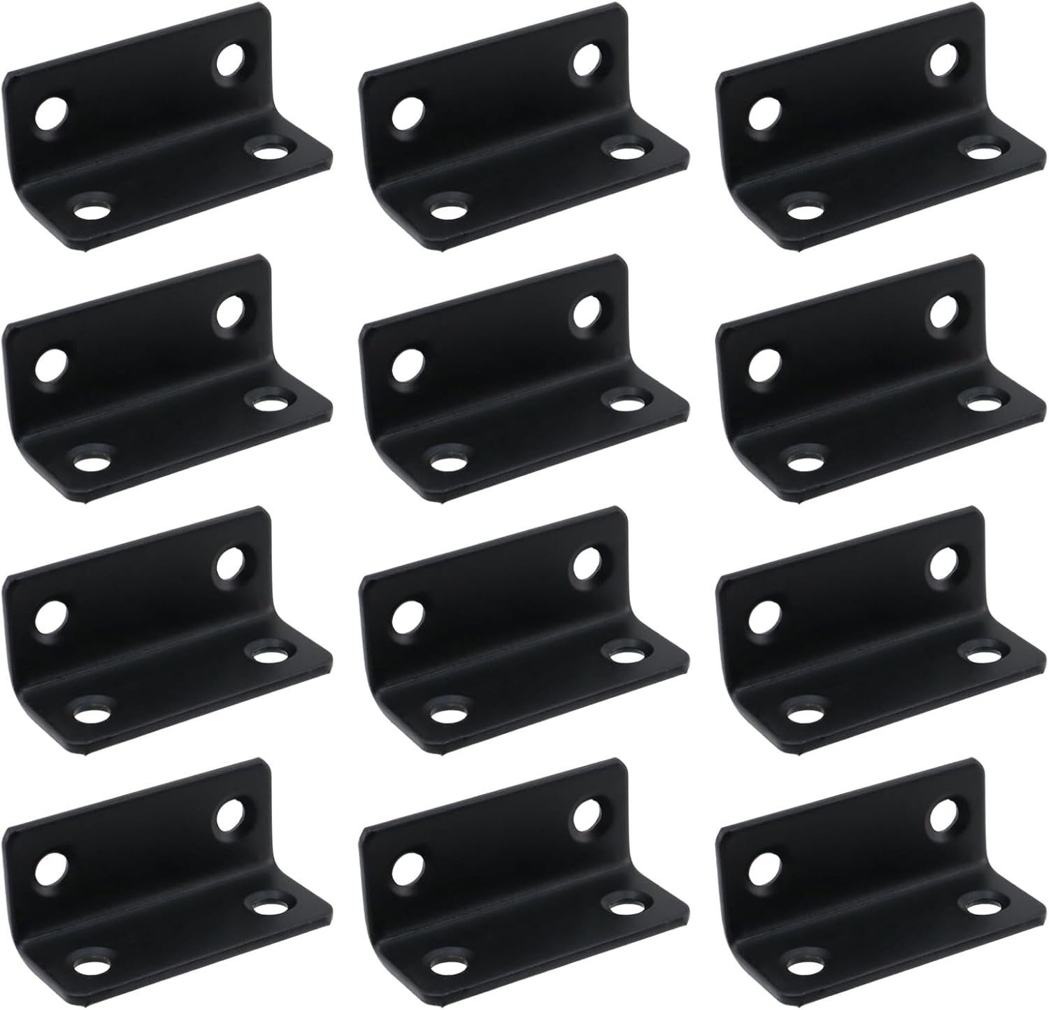 L Bracket for Shelves Heavy Duty Corner Brace Stainless Steel Shelf Brackets Metal Braces for Wood Furniture Cabinet Chair, Black ,1.8