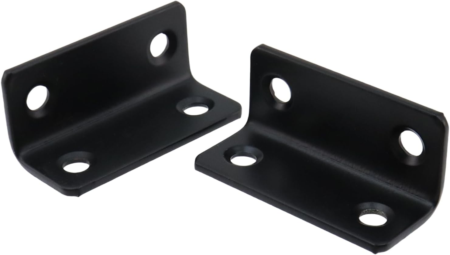 L Bracket for Shelves Heavy Duty Corner Brace Stainless Steel Shelf Brackets Metal Braces for Wood Furniture Cabinet Chair, Black ,1.8