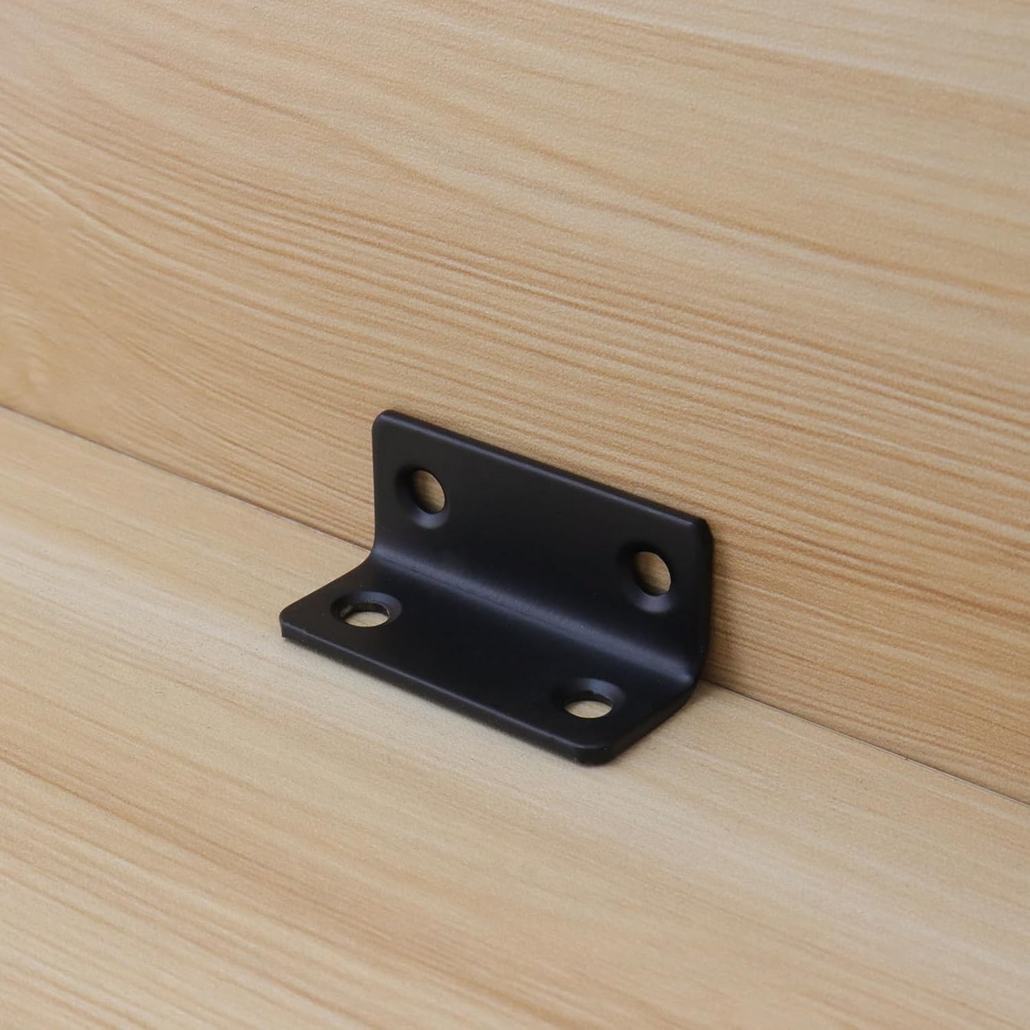 L Bracket for Shelves Heavy Duty Corner Brace Stainless Steel Shelf Brackets Metal Braces for Wood Furniture Cabinet Chair, Black ,1.8