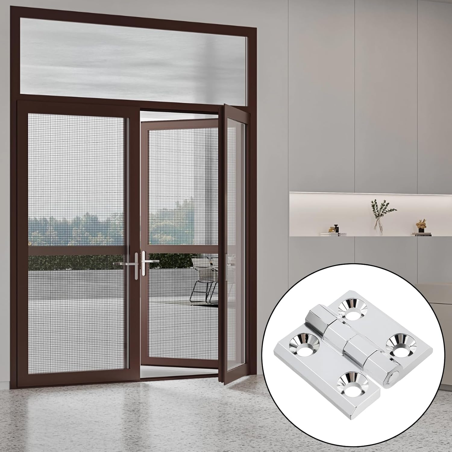 Butt Hinge Zinc Alloy Door Hinge Polished Chrom Silver Residential Bed Room Hinge for Doors Hardware 2.36
