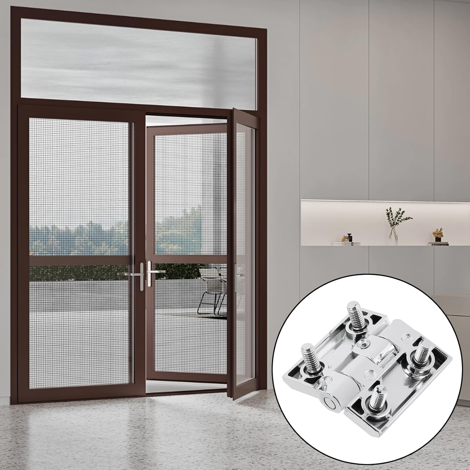 Cabinet Hinge Zinc Alloy Door Hinges with Screw Bolts Polished Chrom Silver Butt Hinge for Electrical Distribution Boxes 2