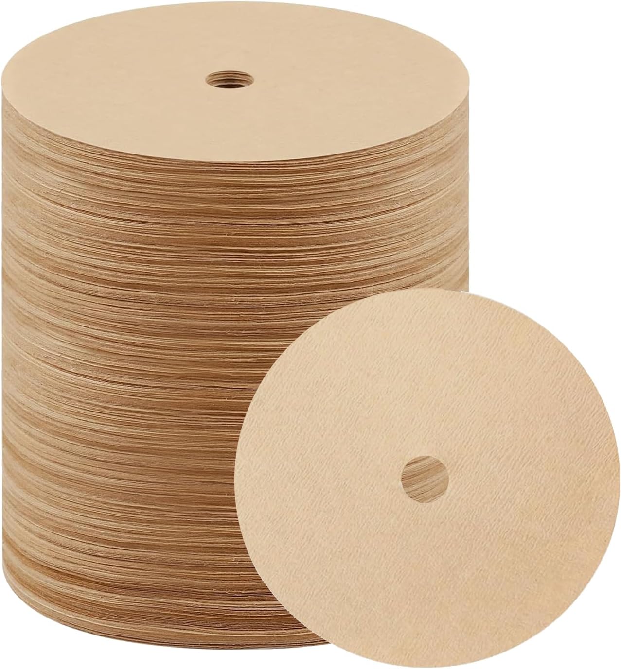 600 Count Percolator Coffee Filters，3.75 Inch Disposable Round Coffee Filter，Natural Unbleached，Disc Coffee Filters for Camping，Coffee Pot，Home，Office - Image 1